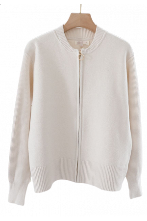 STICKAD ZIP-KOFTA MED RINGDETALJ