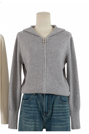 RIBBSTICKAD ZIP-HOODIE MED LUVA