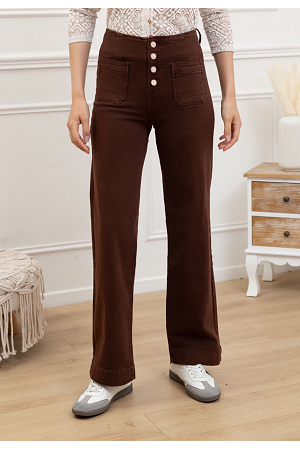 HÖGA JEANS MED FICKOR & KNAPPFRONT