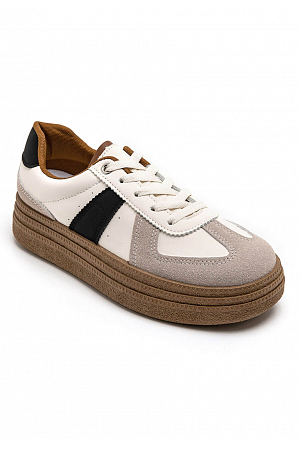 PLATÅSNEAKER MED KONTRASTDETALJ