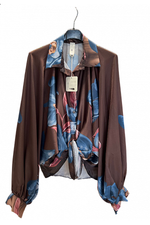 SATINBLUS MED BLOMPRINT