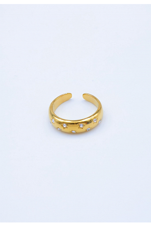 STJÄRNDEKORERAD JUSTERBAR RING