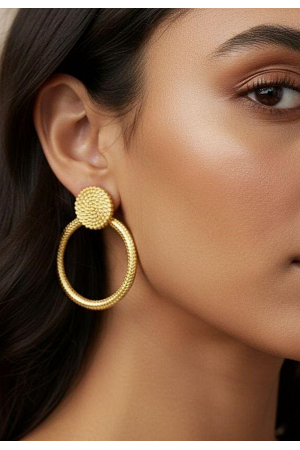 TEXTURERAD CIRKELÖRHÄNGE I STÅL