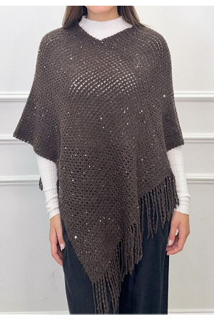 GLITTRANDE PONCHO MED FRANSAR