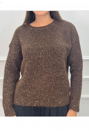 STICKAD TRÖJA MED GLITTERDETALJER