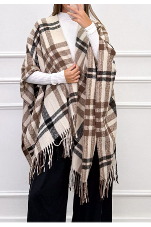 RUTIG ÖPPEN PONCHO MED FRANSAR ???? Pris: 199kr Antal: 4-pack St
