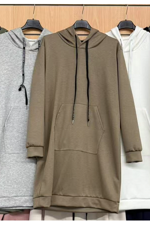 OVERSIZE HOODIEKLÄNNING MED FICKA