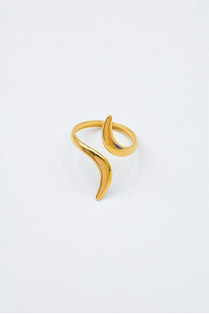 Skulptural ring i rostfritt stål