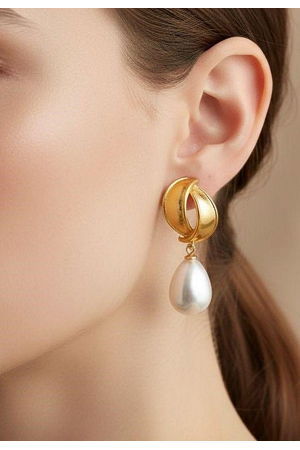 Droppformade pärlörhängen