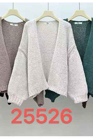 STICKAD CARDIGAN MED BALLONGÄRMAR
