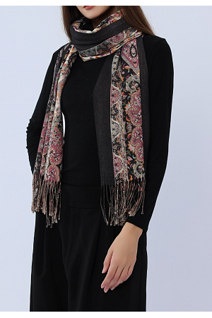 MÖNSTRAD SCARF MED FRANSAR
