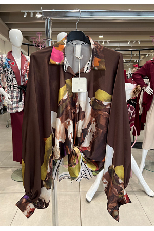 SATINBLUS MED PRINT