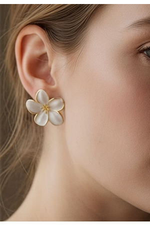 BLOMSTER-ÖRHÄNGEN I ROSTFRITT STÅL