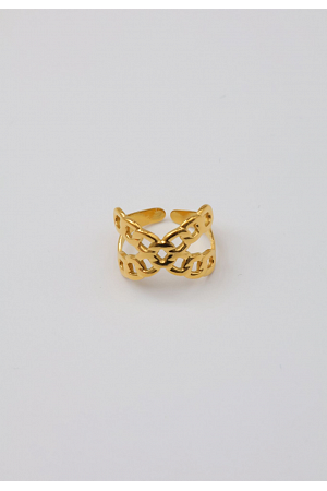 JUSTERBAR RING MED FLÄTAD DESIGN