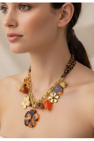 STATEMENTHALSBAND MED SKAL- OCH BLOMPRYDNADER