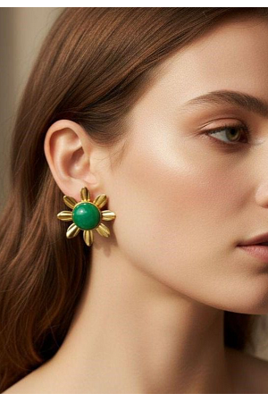 ÖRHÄNGEN BLOMMA MED STEN