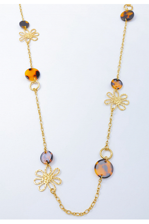 LÅNGT HALSBAND MED BLOMMOR OCH SKÖLDPADDSMÖNSTER ✨ Pris: 149 kr 