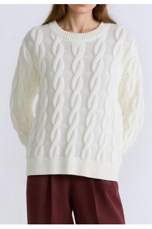 FLÄTSTICKAD TRÖJA MED DISKRET LUREX MIXAT PACK