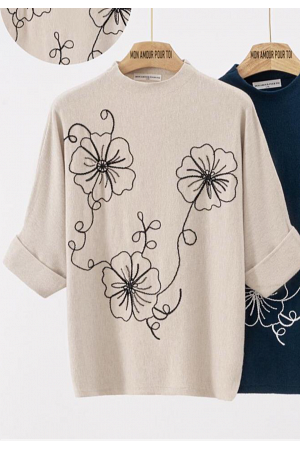 TOPP MED BRODERADE BLOMMOR MIXAT PACK