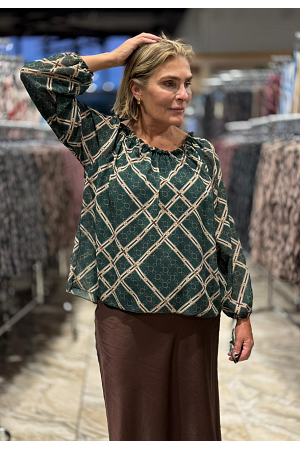 OMTYCKT CHIFFONBLUS MED UNDERLINNE