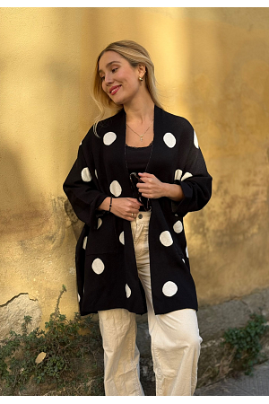 MÖNSTRAD CARDIGAN MED 3/4-ÄRM