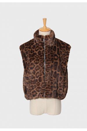 LEOPARDMÖNSTRAD FUSKPÄLSVÄST
