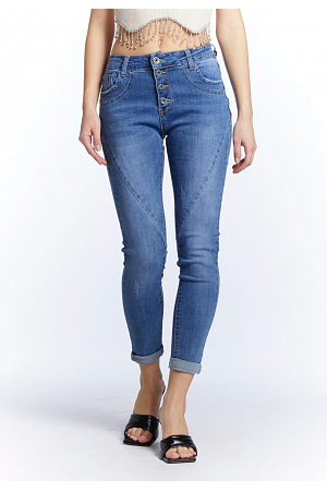 SKINNY JEANS MED KNAPPFRONT