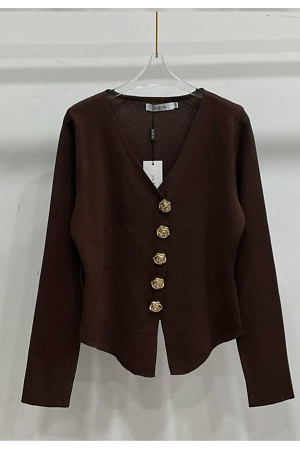 FIGURSYDD CARDIGAN MED GULDKNAPPAR