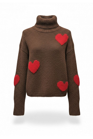 STICKAD POLOTRÖJA MED HJÄRTDETALJ