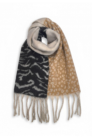 HALSDUK MED DJURMÖNSTER OCH FRANSAR