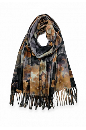 HALSDUK MED BLOMSTERMÖNSTER OCH FRANSAR