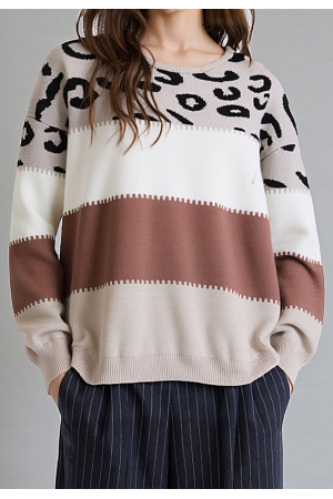 LEOMÖNSTRAD BLOCKSTICKAD TRÖJA - MIXAT PACK