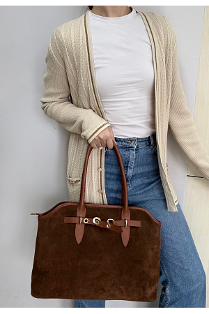 EXKLUSIV VÄSKA I ÄKTA LÄDER & MOCKA - STRUKTUR & STIL