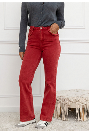 JEANS MED FLÄTAD DETALJ