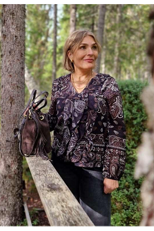 KRÅSBLUS MED PAISLEYMÖNSTER