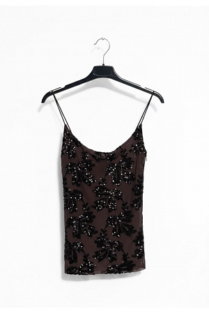 PALJETTLINNE MED SPAGETTIBAND