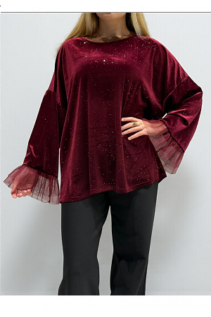 GLITTRIG SAMMETSTOPP MED TYLLÄRMAR