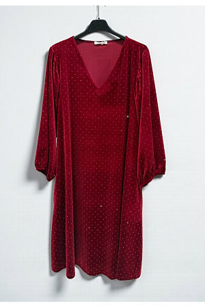 GLITTRIG SAMMETSKLÄNNING MED V-RINGNING