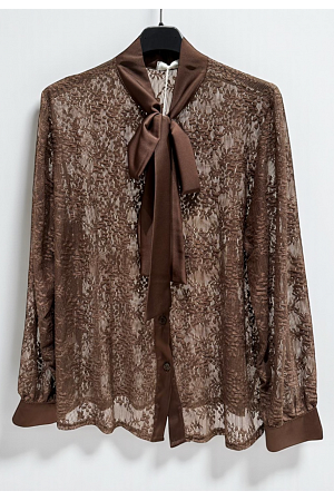 ELEGANT SPETSBLUS MED SATINDETALJER