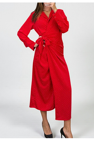 SKJORTKLÄNNING MED STRASS OCH KNYTBAND