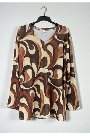 SVAGT V-RINGAD TRÖJA MED TRYCK