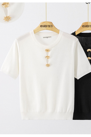 T-SHIRT MED GULDKNAPPAR MIXAT PACK