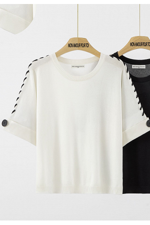 KNAPPÄRMAD TRÖJA MED FLÄTDETALJ MIXAT PACK