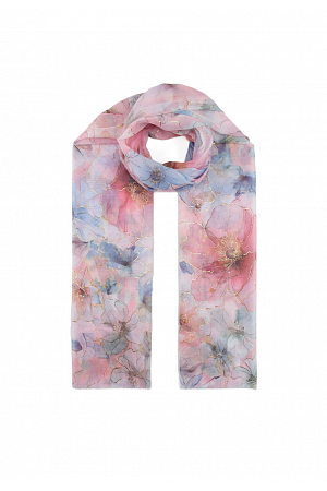 LÅNG HALSDUK MED GULDDRAG – DRÖMSK BLOMSTER