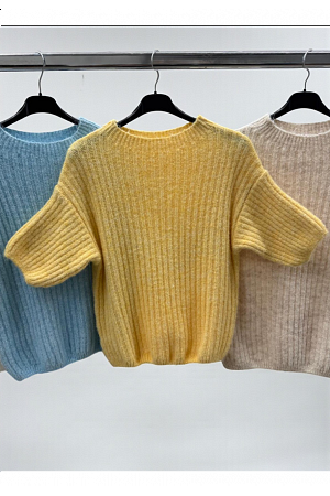 STICKAD KORTÄRMAD TOPP