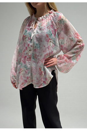 SKIR BLUS MED BLOMMÖNSTER