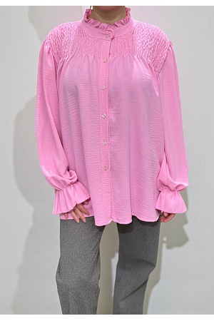 SKÖN OCH FIN BLUS MED RYNK OCH VOLANG