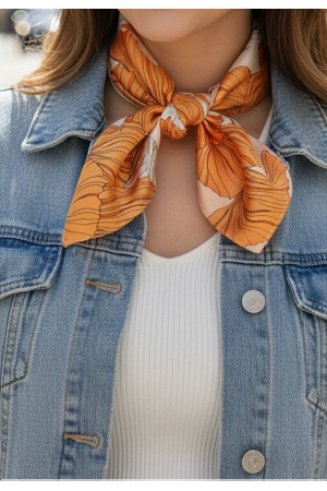 GRAFISK BLOMHALSDUK – MJUK VISKOS