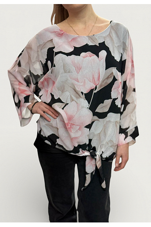 BLOMMIG BLUS MED KNYT