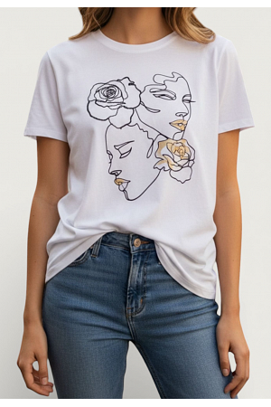 T-SHIRT MED KONSTPRINT (mixat pack)